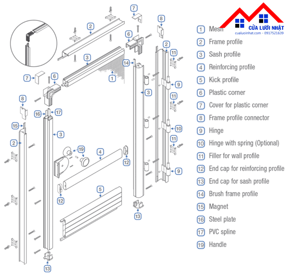 CỬA LƯỚI CHỐNG MUỖI SASH DOORS - GENIUS - Ảnh 2