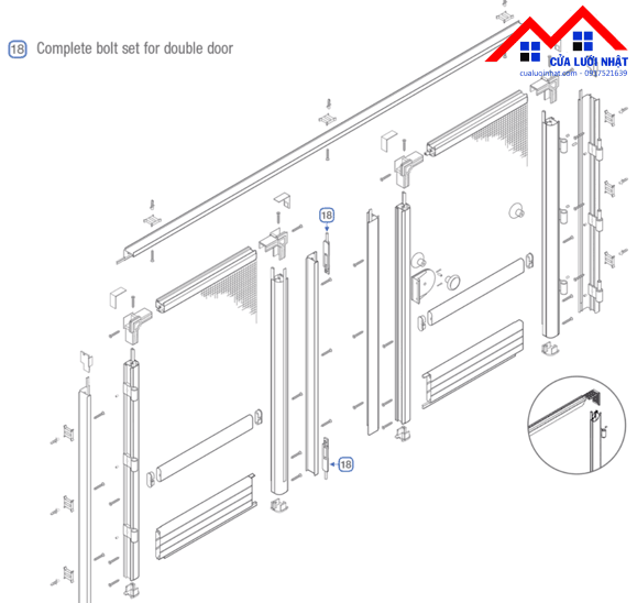 CỬA LƯỚI CHỐNG MUỖI SASH DOORS - GENIUS - Ảnh 3