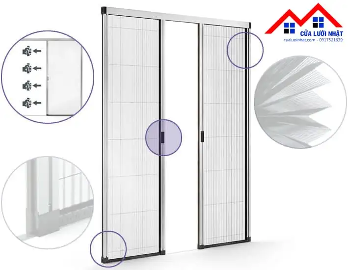 Cửa Lưới Chống Muỗi Xếp Có Ray